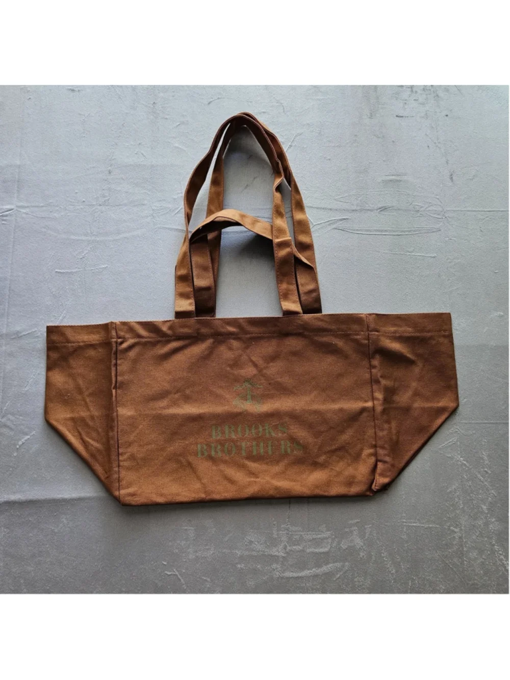 Brooks Brothers Canvas Tote Bag Brown Shopper Travel Reusable Shoulder New NWT